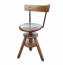 Tabouret / chaise bois - de métier / industriel ancien - à vis