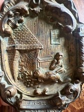 Plaque Laiton Repoussé Singe