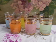 6 ANCIENS VERRES COLORÉS