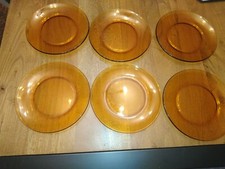 6 ASSIETTES à dessert, ambre, DURALEX vintage