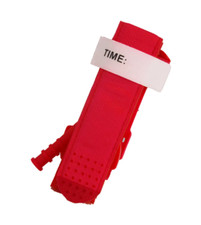 Garrot tourniquet tactique rouge - 85 cm - Garrot Médical d'Urgence avec stylo