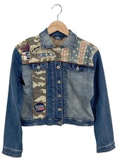 FASHION JEANS Veste courte Dames Veste T EU 40 bleu-kaki-blanc cassé