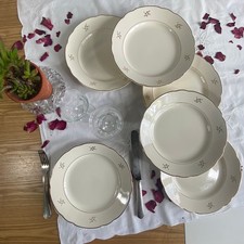 6 assiettes plates faïence