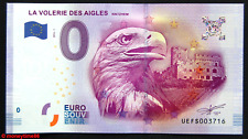 Billet touristique zero €uro, LA VOLERIE DES AIGLES KINTZHEIM, 2016, neuf