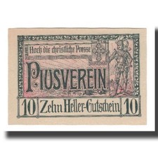 Billet, Autriche, Linz, Prv. Akad. Imprimerie Pressverein, 10 Heller