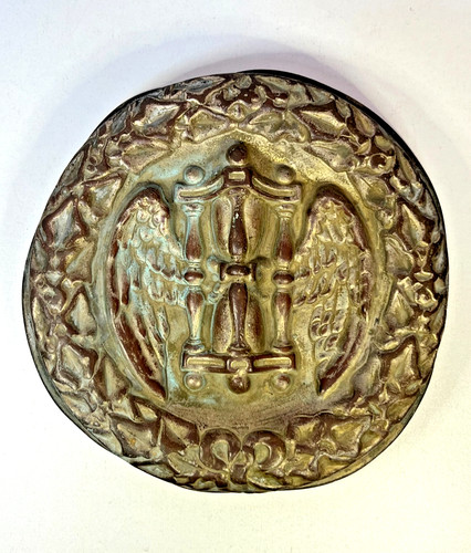 Médaillon bronze doré à - bronze,