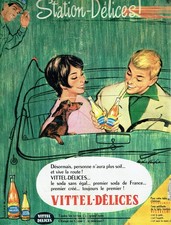 Publicité Advertising 0925  1961   Vittel-Délices soda   station-Délices