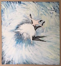 Gouache Originale Portrait Danse Ballerine Tutu Plumes Ballet Lac des Cygnes XXe