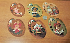 6 Chromos palettes de peintre