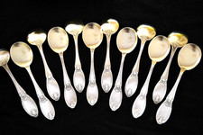 12 cuilleres à glace boulenger métal argenté style régence