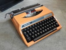 vintage typewriter silver reed 280 Portable box Schreibmaschine seventy orange
