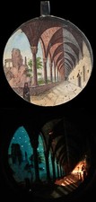 VUE DE LORGNETTE PITTORESQUE vers 1850 Cloitre à Paris / Magic lantern