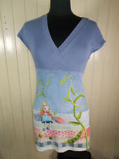 Tee Shirt long tunique Col V ANATOPIK 36/38 La Princesse au Petit Pois bleu clai