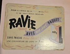 Ancienne Plaque Publicitaire  Tôle Lithographiée RAVIE Création Paul Martial