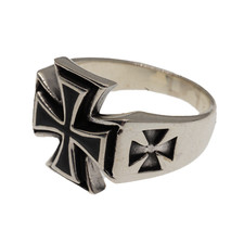 Iron Bague Croix 925 Argent