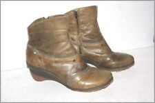 EL NATURALISTA Boots à Talons Cuir Vert Kaki T 40 BON ETAT