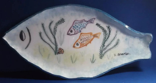 Assiette poisson vintage - assiette, a