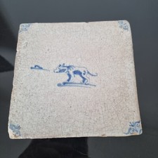 Carreau XVIIIè Chien Faïence