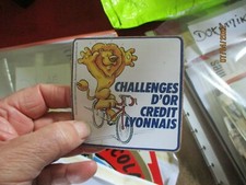 Ancien Autocollant Challenges Course Cycliste à Vélo au Lion du Crédit Lyonnais