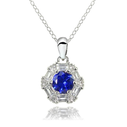 925 argent synthétique saphir - argent,