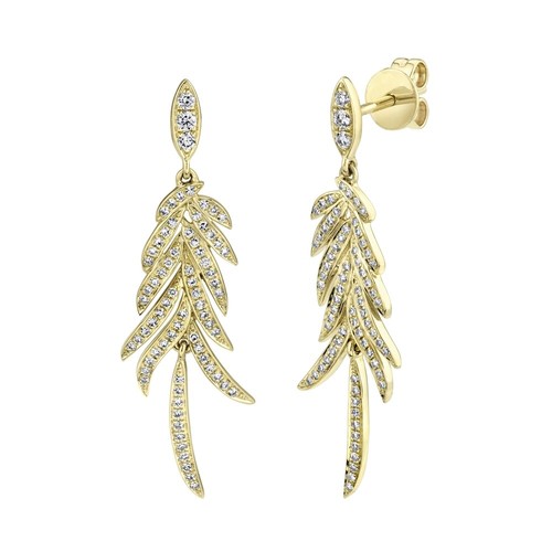 Diamant feuille plume oreilles - diamant,