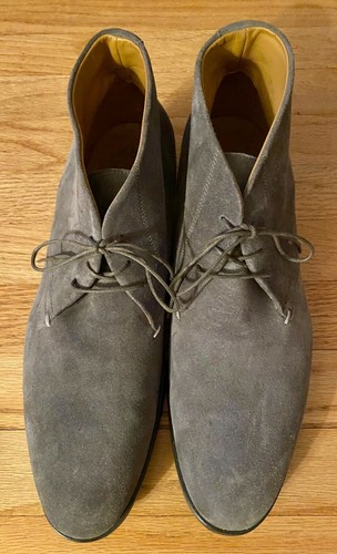 Genuine dark grey suede - grey,