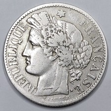 Rare Monnaie Argent, 2 Francs Cérès 1894 A (300.000ex) Avec légende
