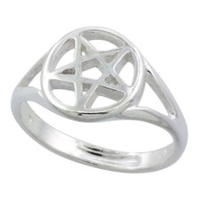 Bague Pentagramme En Argent