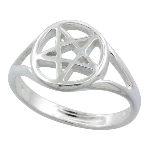 Bague pentagramme argent - bague,