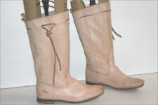 MCS  Mi Bottes Cuir Naturel Peau Beige Rosé Petits Talons T 35 TBE