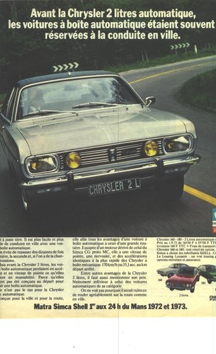 Publicite 1973 simca - publicite,