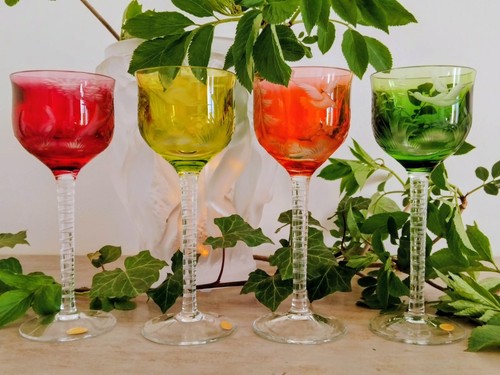 Verres cristal moser couleur - verres,
