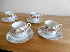 QUATRE TASSES A CAFE  PORCELAINE LIMOGES HAVILAND DECOR  AUX CAILLES Lot 1.