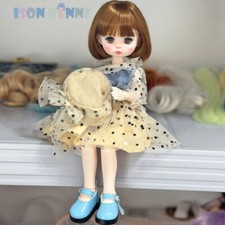 Jouets mini BJD 30cm filles SD poupées cheveux bruns courts chapeau robe mignon