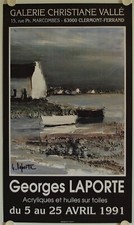 Affiche GEORGES LAPORTE 1991 Exposition Galerie Christiane Vallé