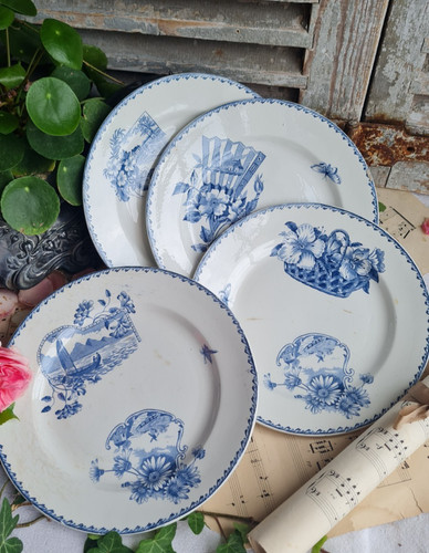 Anciennes assiettes plates - assiettes,