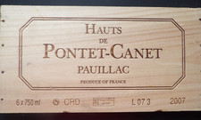 Estampe , façade de caisse vins château PONTET - CANET 2007