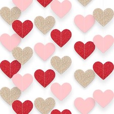 4 Pièces Décoration Saint Valentin Coeur Guirlande à Suspendre St Valentin De...