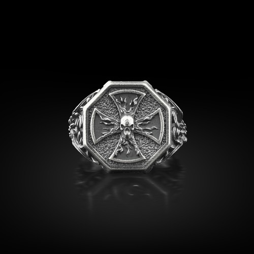 Bague chevalière gothique