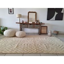 Tapis berbère Beni Ouarain / Moca Studio / Authentique / Ecru / 100% Laine 
