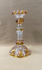 Bougeoir en cristal BACCARAT couleur orange modèle MÉDAILLON chandelier 23 cm