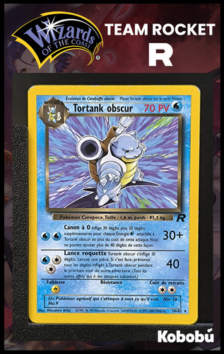 Carte pokémon tortank obscur - pokémon,