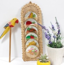 Dessous-de-verre exotiques nacre et liège rétro