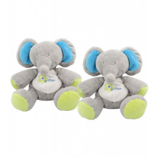 Doudou éléphant gris bleu