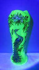 *Vase Art Nouveau pâte de verre ouraline émaillé Legras signé LEG: LE PAON