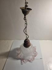  Lustre Vintage Complet 5 Magnifiques globes abat jour en verre Tulipe