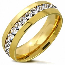 6mm | Alliance en acier inoxydable plaqué or avec bague de confort Eternity Comf