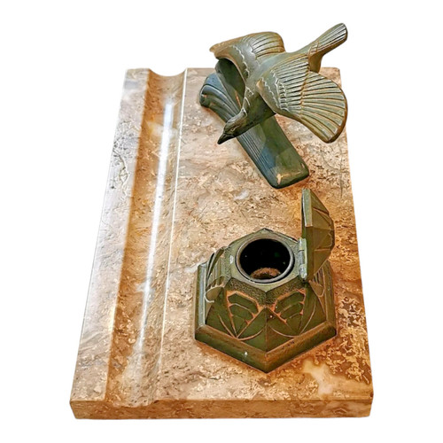 Ancien encrier bronze et - ancien,