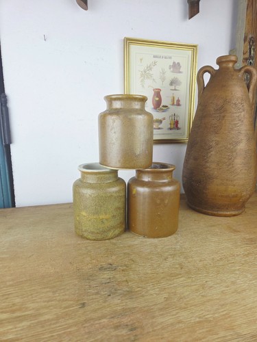 Lot pots grès anciens - 3,