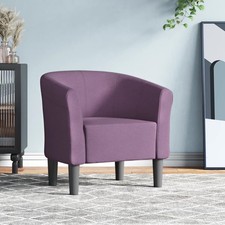 Fauteuil Cabriolet avec Repose-pied Chaise Salle de Séjour Violet Tissu vidaXL